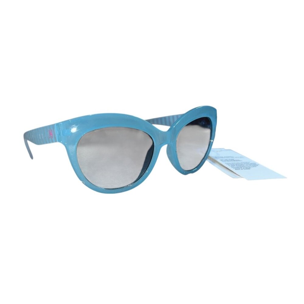 Janie & Jack Blue Cat Eyes Striped Arm Sunglasses Sz 4 & Up